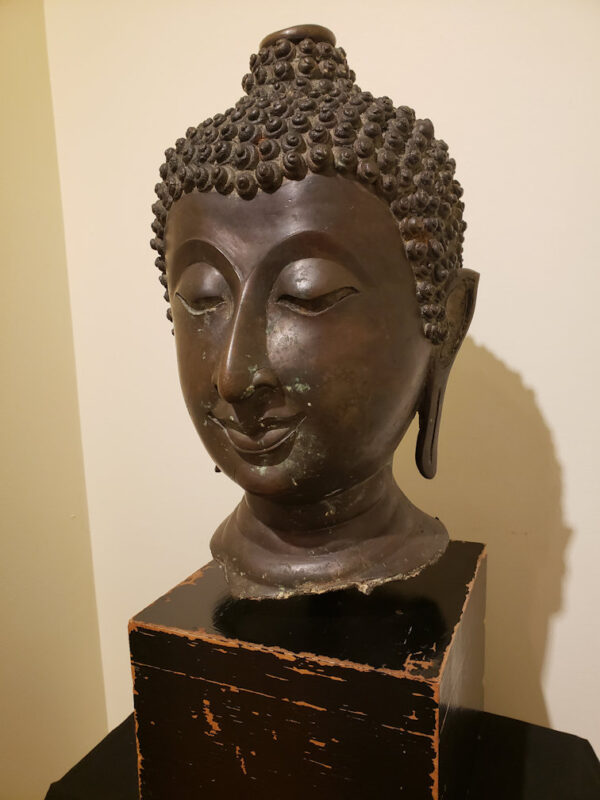 Thai Bronze Head of Buddha, Chiang Sen Style, circa 15th Century - Image 15