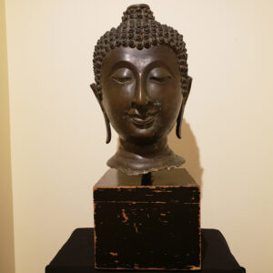 Thai Bronze Head of Buddha, Chiang Sen Style, circa 15th Century