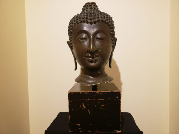 Thai Bronze Head of Buddha, Chiang Sen Style, circa 15th Century