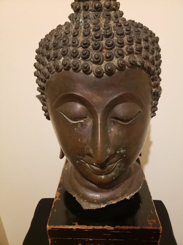 Thai Bronze Head of Buddha, Chiang Sen Style, circa 15th Century - Image 20