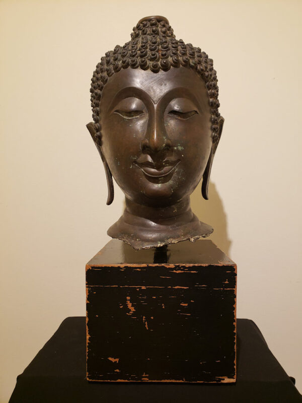 Thai Bronze Head of Buddha, Chiang Sen Style, circa 15th Century - Image 3