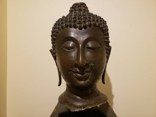 Thai Bronze Head of Buddha, Chiang Sen Style, circa 15th Century - Image 4