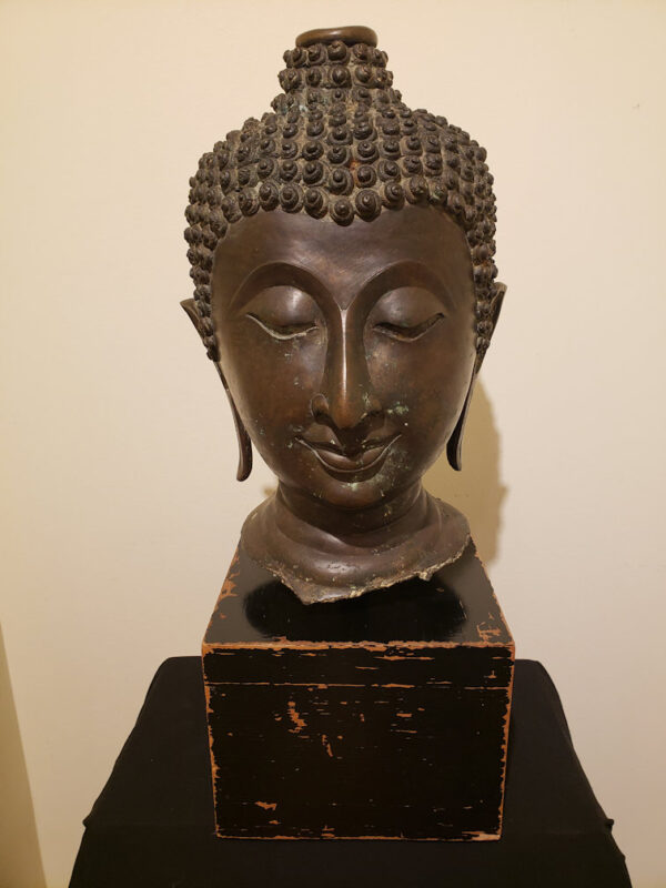 Thai Bronze Head of Buddha, Chiang Sen Style, circa 15th Century - Image 5