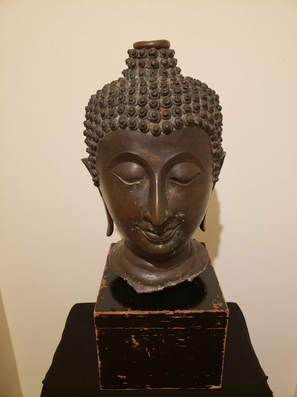 Thai Bronze Head of Buddha, Chiang Sen Style, circa 15th Century - Image 6