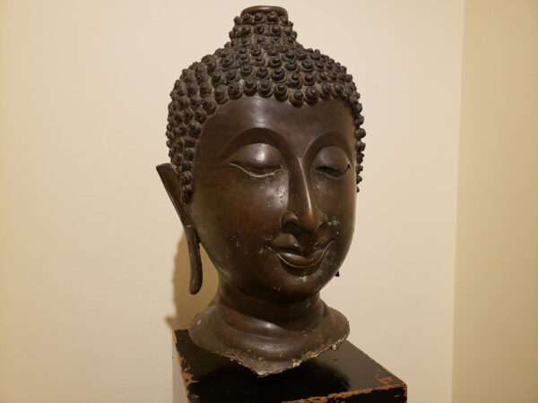 Thai Bronze Head of Buddha, Chiang Sen Style, circa 15th Century - Image 8