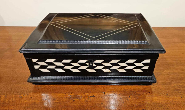 17th Century Flemish Bone Inlaid Ebonized Box