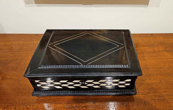 17th Century Flemish Bone Inlaid Ebonized Box - Image 2