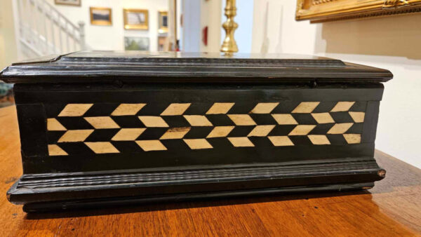 17th Century Flemish Bone Inlaid Ebonized Box - Image 8