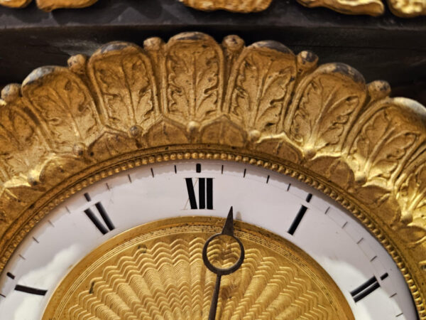 19th Century Empire Ormolu-Mounted Black Marble Portico Clock - Image 10