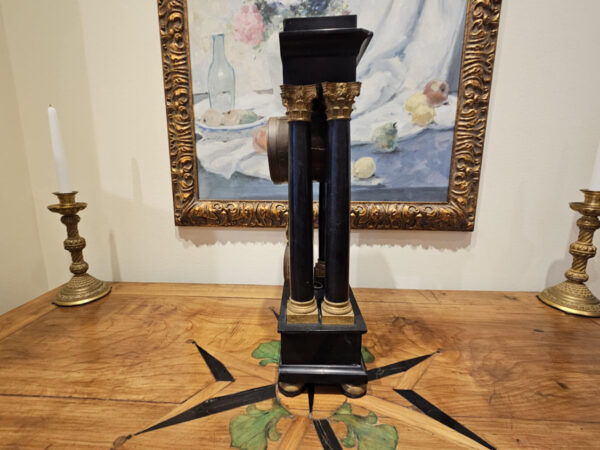 19th Century Empire Ormolu-Mounted Black Marble Portico Clock - Image 16