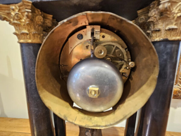 19th Century Empire Ormolu-Mounted Black Marble Portico Clock - Image 18
