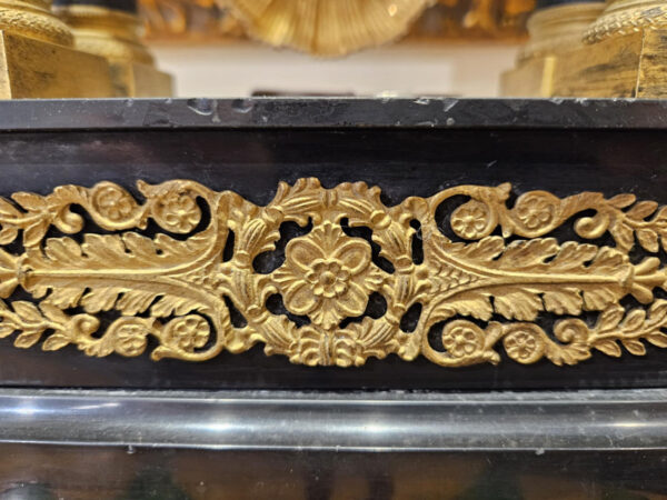 19th Century Empire Ormolu-Mounted Black Marble Portico Clock - Image 8