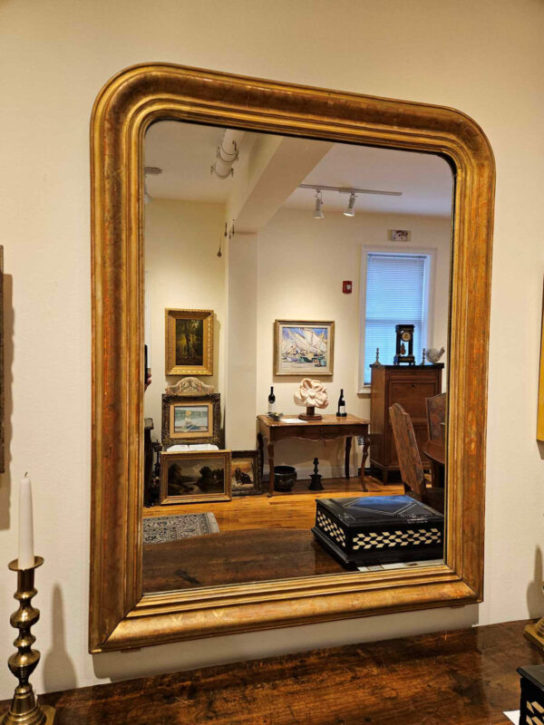 19th Century Louis Philippe Gilt Mirror having Incised Decoration.