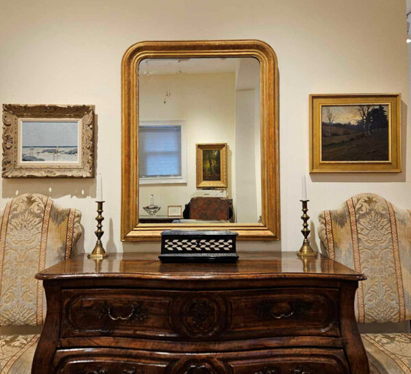 19th Century Louis Philippe Gilt Mirror having Incised Decoration. - Image 11