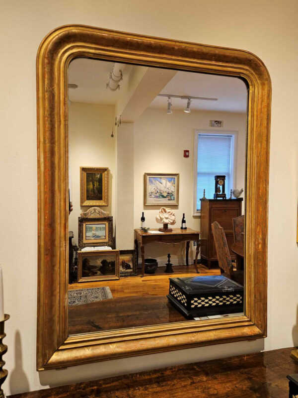 19th Century Louis Philippe Gilt Mirror having Incised Decoration. - Image 2