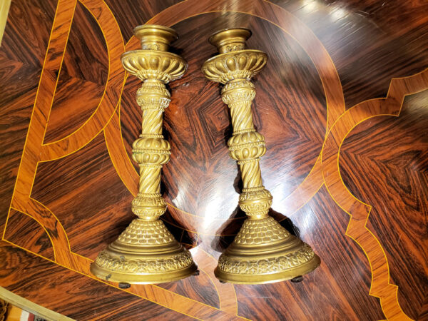 Pair of 19th Century Gilt Bronze Candlesticks - Image 16