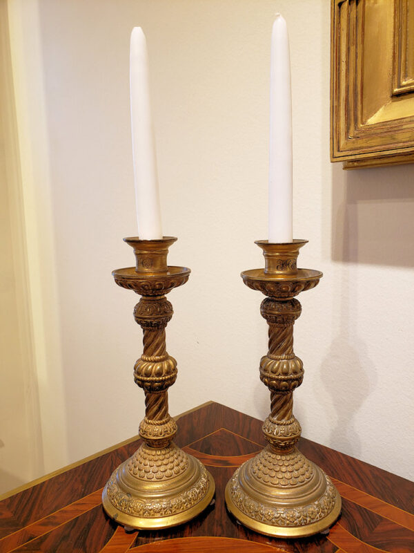 Pair of 19th Century Gilt Bronze Candlesticks