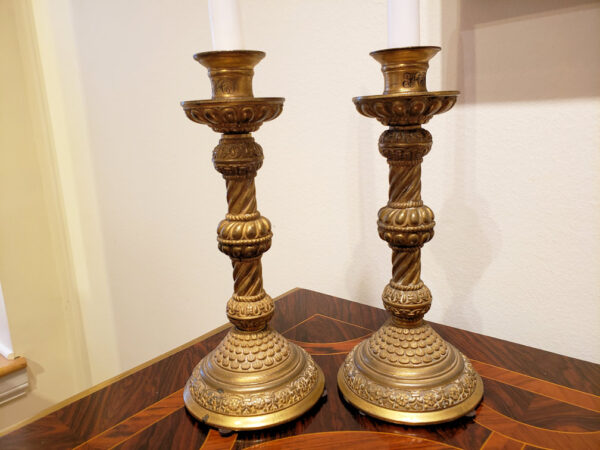 Pair of 19th Century Gilt Bronze Candlesticks - Image 3