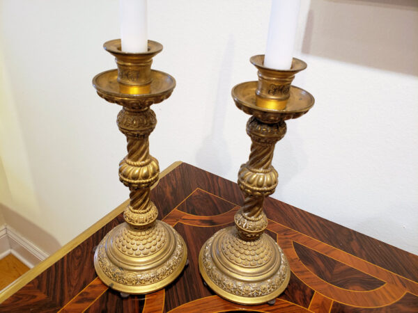 Pair of 19th Century Gilt Bronze Candlesticks - Image 5