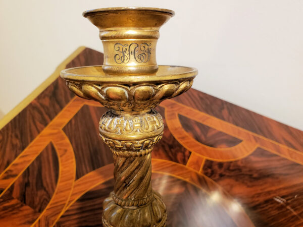 Pair of 19th Century Gilt Bronze Candlesticks - Image 6