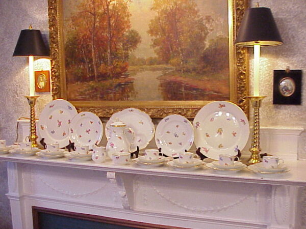 Meissen Strewn Flower Dessert Set with Rare Mark - Image 2