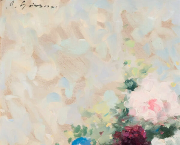 "Floral Still Life with Fruit " Oil on Canvas by Andre Gisson (1921 - 2003) - Image 15