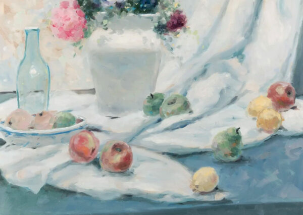 "Floral Still Life with Fruit " Oil on Canvas by Andre Gisson (1921 - 2003) - Image 7