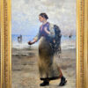 August Vilhelm Nikolaus Hagborg (1852 - 1921)“Fiskare På Stranden I Bretagne" Oil on Canvas - Image 2
