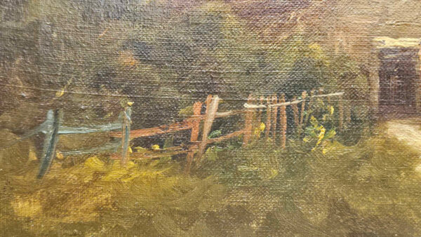 Carl Dahl (1810 - 1887) Oil on Canvas "Fishing Village" - Image 12