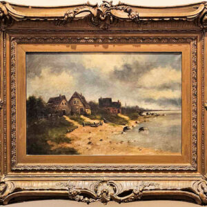 Carl Dahl (1810 - 1887) Oil on Canvas "Fishing Village"