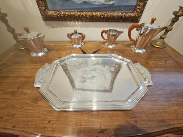 Art Deco Italian 800 Silver Tea Set and Tray made by A. Cesa S. C. Silversmith, Alessandria Italy. - Image 18