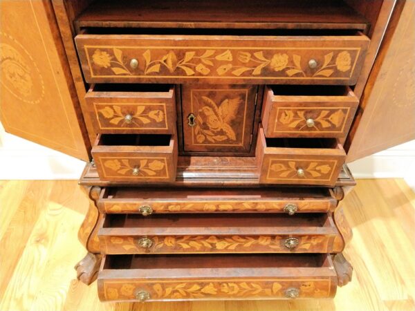 19th Century Dutch Diminutive Apprentice Marquetry Cabinet Sample - Image 19