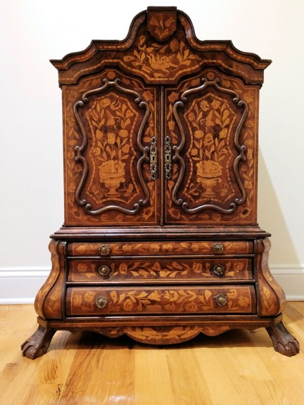 19th Century Dutch Diminutive Apprentice Marquetry Cabinet Sample - Image 2