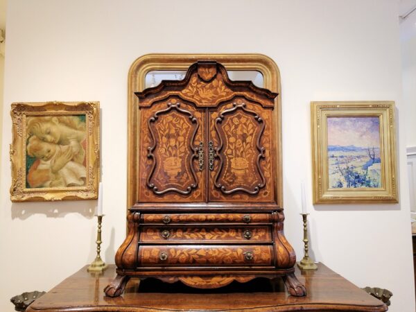 19th Century Dutch Diminutive Apprentice Marquetry Cabinet Sample - Image 4