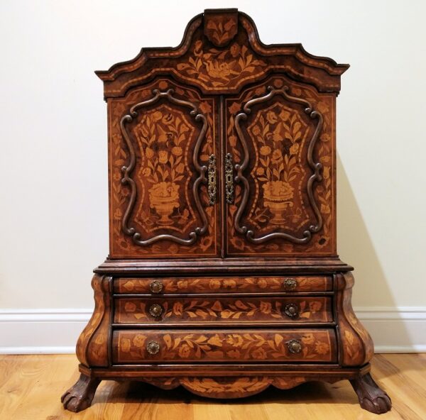 19th Century Dutch Diminutive Apprentice Marquetry Cabinet Sample - Image 5