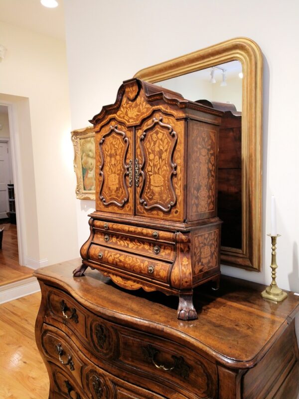 19th Century Dutch Diminutive Apprentice Marquetry Cabinet Sample - Image 7