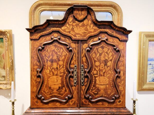 19th Century Dutch Diminutive Apprentice Marquetry Cabinet Sample - Image 8