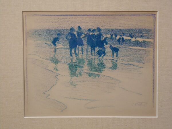 "Wading at the Shore" Mixed Media on Artist Board by Edward Henry Potthast (1857-1927) - Image 3