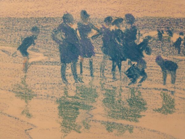 "Wading at the Shore" Mixed Media on Artist Board by Edward Henry Potthast (1857-1927) - Image 7