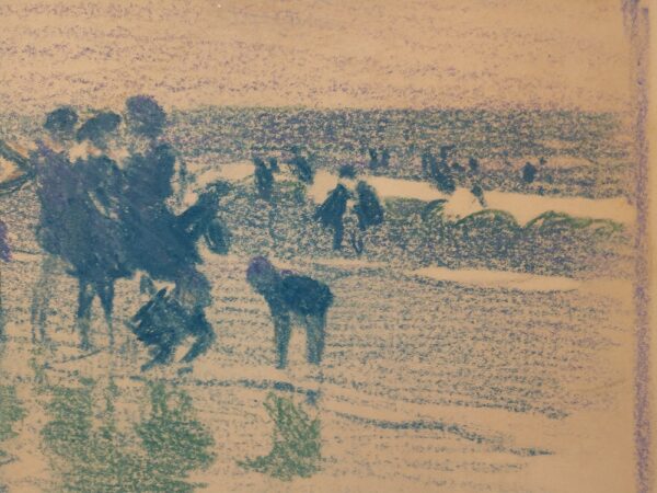 "Wading at the Shore" Mixed Media on Artist Board by Edward Henry Potthast (1857-1927) - Image 8