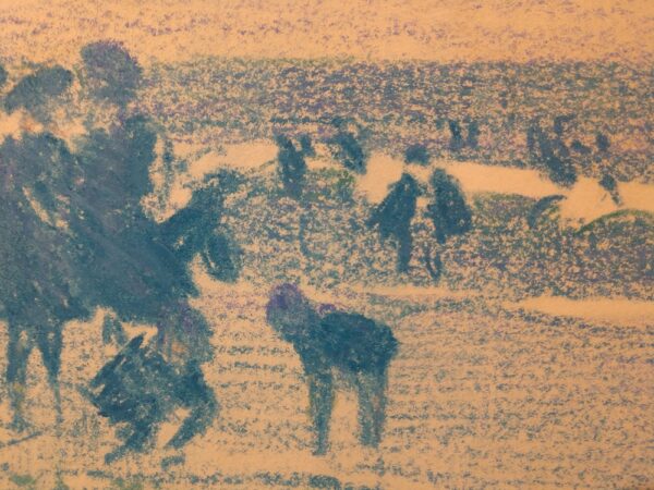 "Wading at the Shore" Mixed Media on Artist Board by Edward Henry Potthast (1857-1927) - Image 9