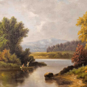 Emile Henry Renard (1850 - 1930)   “Pêche au bord des étangs” Oil on Canvas