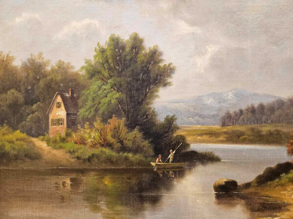 Emile Henry Renard (1850 - 1930)   “Pêche au bord des étangs” Oil on Canvas - Image 6