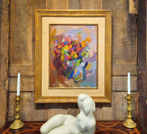 Eugenie Baizerman (1899 - 1949) “Abstract Still Life” Oil on Canvas - Image 3