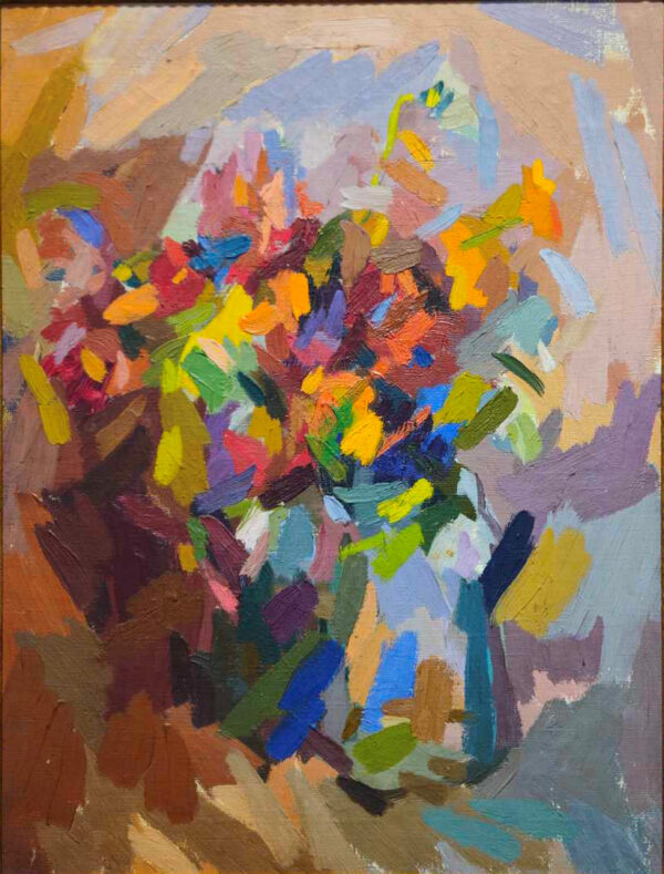 Eugenie Baizerman (1899 - 1949) “Abstract Still Life” Oil on Canvas
