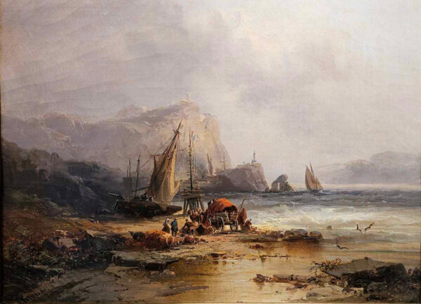 Franz Emil Krause (1836 - 1900)"Fisherman of Britenia" Oil on Canvas