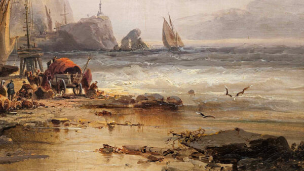 Franz Emil Krause (1836 - 1900)"Fisherman of Britenia" Oil on Canvas - Image 8