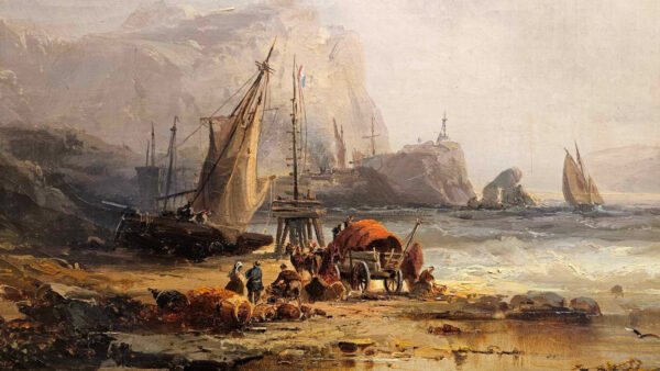 Franz Emil Krause (1836 - 1900)"Fisherman of Britenia" Oil on Canvas - Image 9