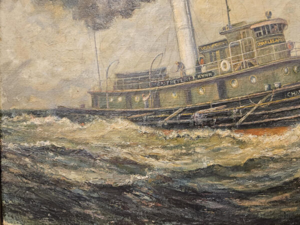 “Charles A. McCaffrey Tugboat 1917” by Frederick Leo Hunter (1862-1943) - Image 11