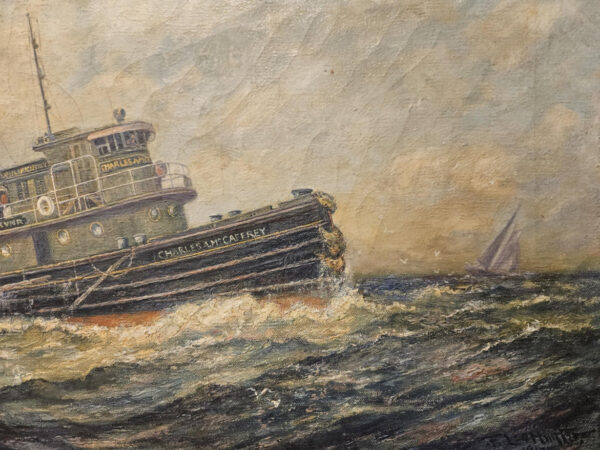 “Charles A. McCaffrey Tugboat 1917” by Frederick Leo Hunter (1862-1943) - Image 12